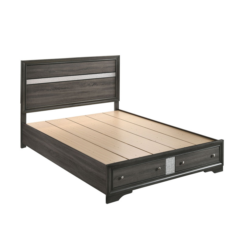 Karry Grey Platform Storage Bed