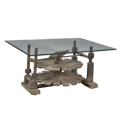 Spindle Wheel Coffee Table, 40x26x18
