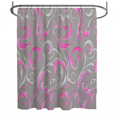 Rideau de douche Silver Flourish - Illustration décor de salle de bain