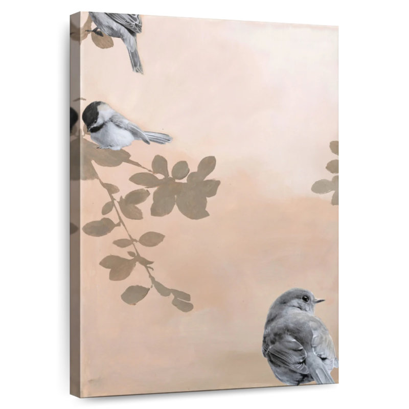 Peinture d'oiseaux III, H 48 po x l 32 po