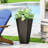 13" Modern Cast Stone Outdoor Planter - Tapered, Attractive Design, 12.94" X 24.33 Planter Tapered Shape, Decor, L W 24.33" H-1216637955