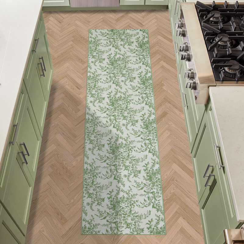 Laura Ashley Bedford Machine Washable Imagine Printed Chenille Rugs 1-Piece, Runner 2'2" x 6'