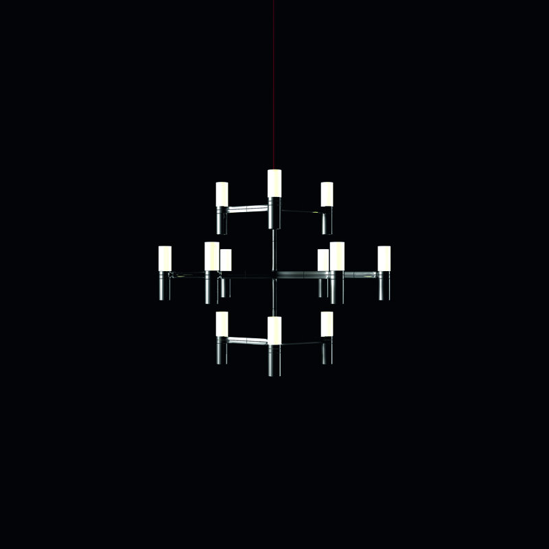 Bouknight 12 - Light Sputnik Modern Linear Chandelier, White, Yes