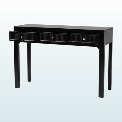 Benton 3-Drawer Fluted Wood Detailing Console Table