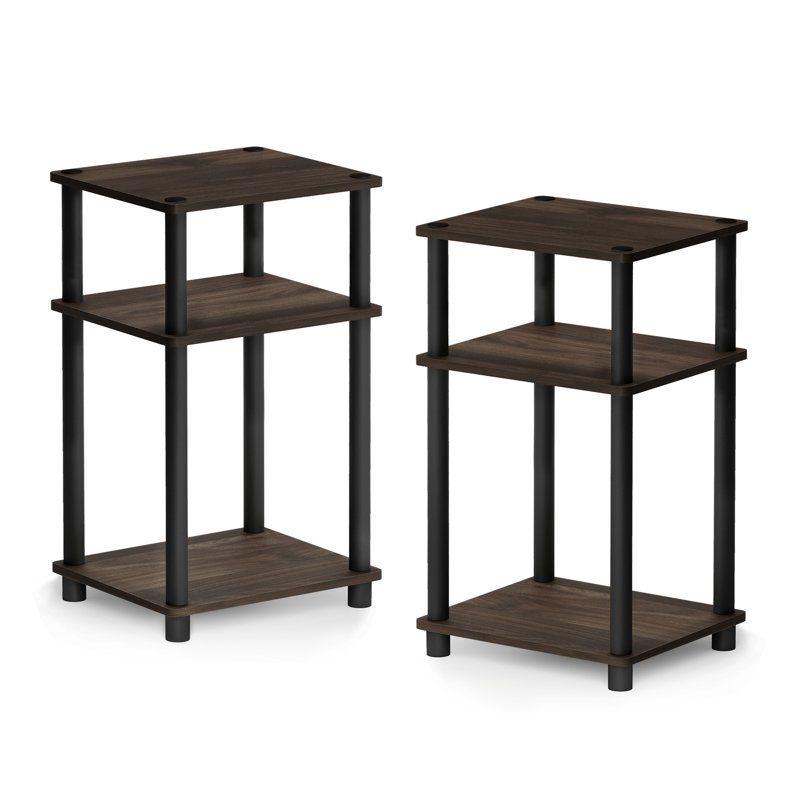 Creekside Easy Assembly Stackable Standing Shelf, Columbia Walnut/Black