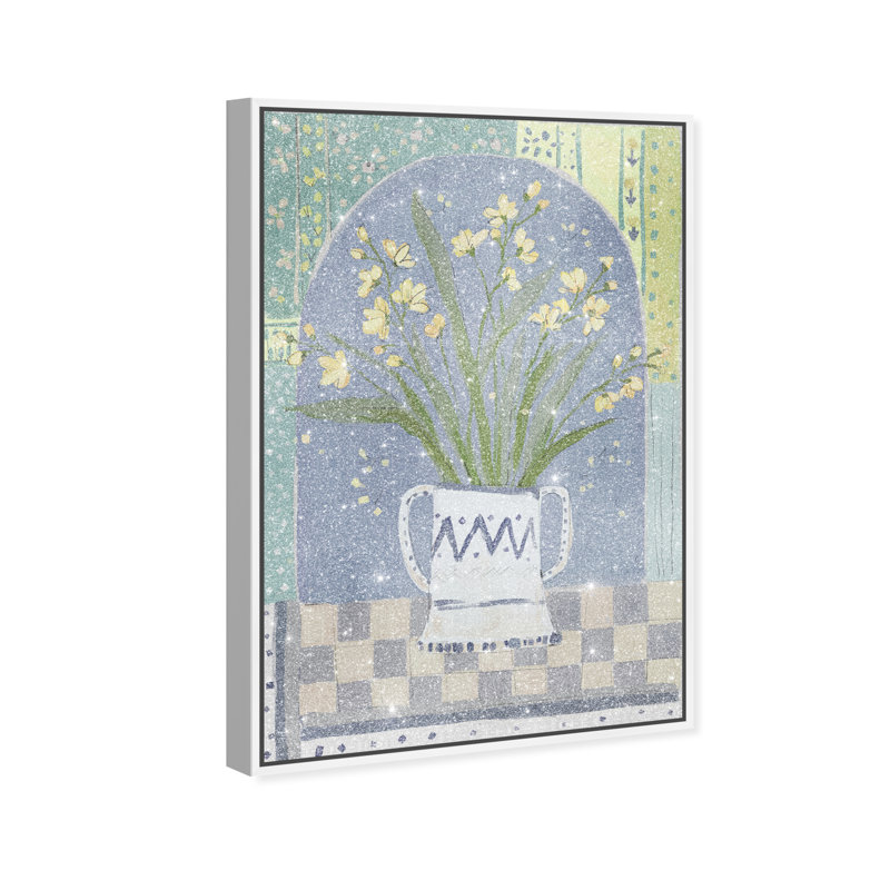 Daylilies In A Vase Print by Oliver Gal, 46"H x 31"W, White Floater Frame