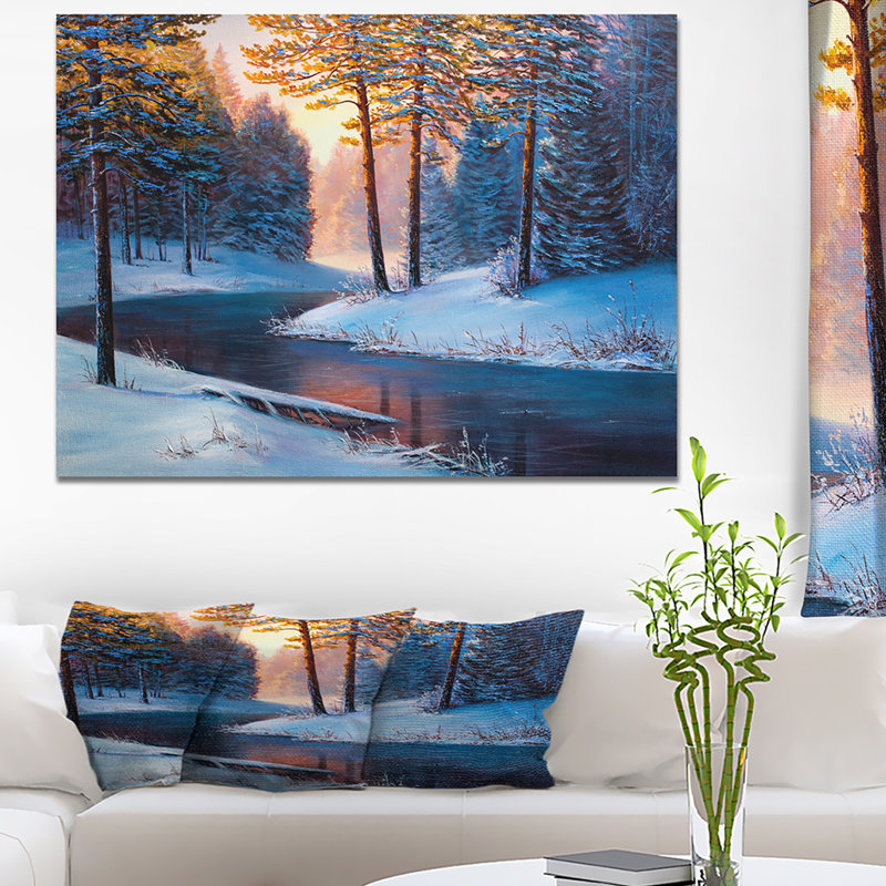 « paysages river », impression, H 20 po x l 20 po x P 1 po, Toile tendue