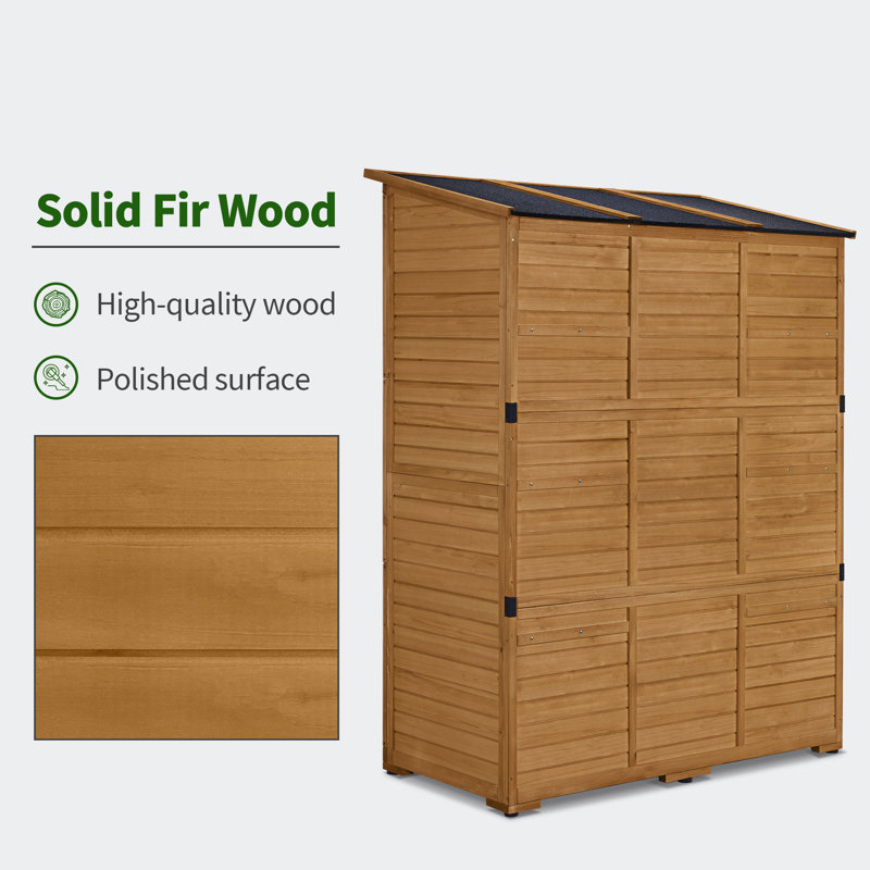5 ft. W x 2 ft. D Outdoor Storage Shed with Double Lockable Doors and Waterproof Asphalt Roof, Yellow