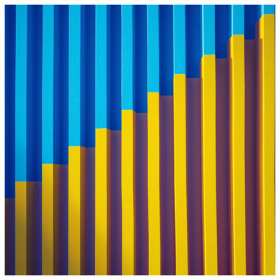 Blue Yellow Vertical Bars Wall Tapestry - Abstract Wall Decor