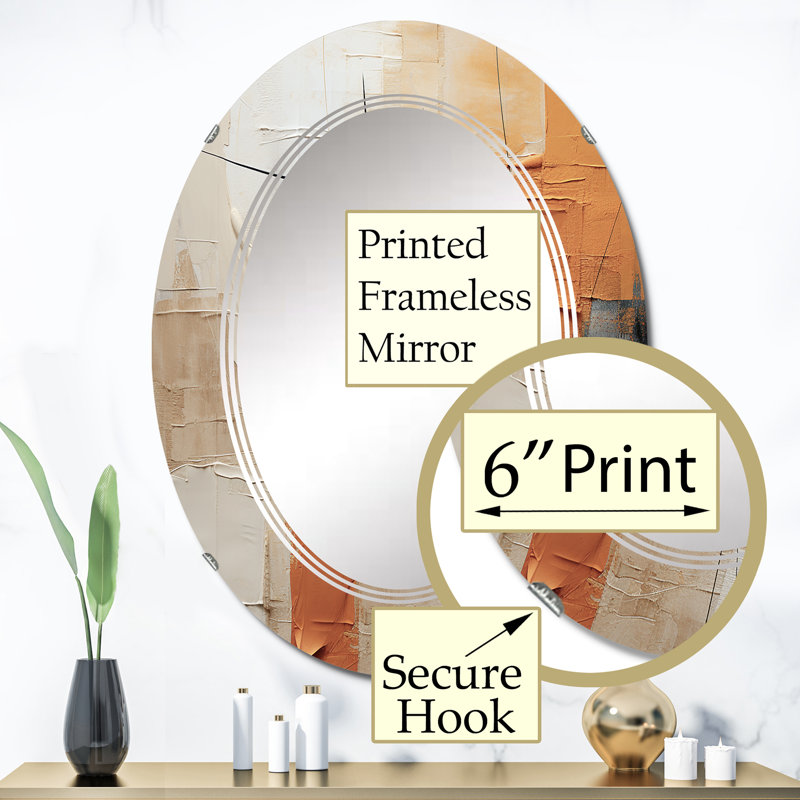 Halmstea - Miroir mural moderne ovale, 36 po x 24 po