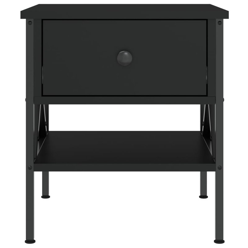 Tahnaout 40cm W Iron Bedside Table, Black, Individual