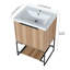 Meuble-lavabo autoportant de 24 po avec lavabo en résine au fini érable