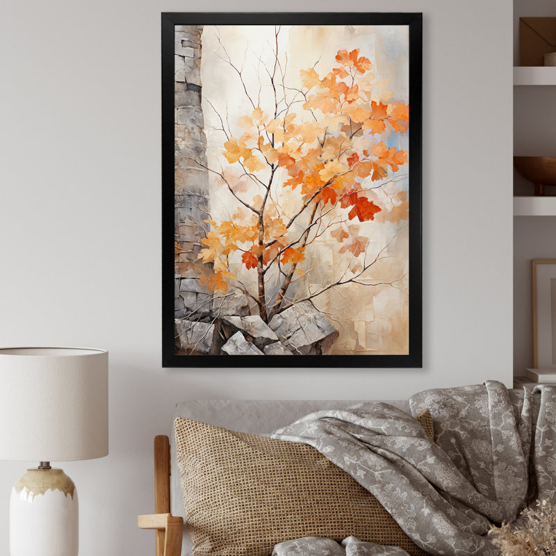 «Abstract Foliage Peach Maple Tree I», reproduction sur toile, Toile tendue, H 32 po x l 16 po x P 1 po