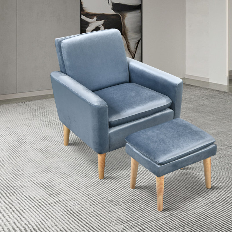 Chaise d'appoint rembourrée Jamalie, Velours gris