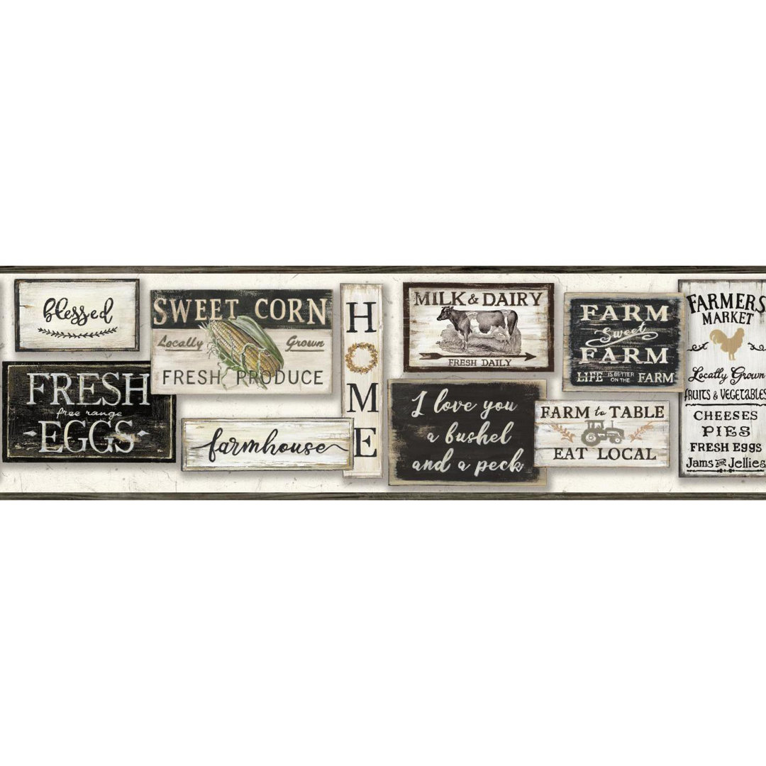 Farm To Table 15' L x 9" W Wallpaper Border York Wallcoverings 