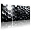 Abstrait motif hexagonal noir et blanc sur toile géométrique, ensemble de 3 reproductions d'art sur toile-1413213370
