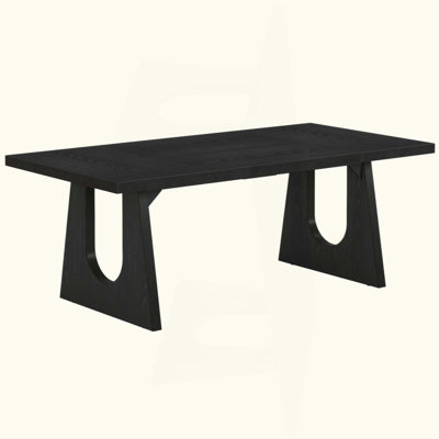 Farmhouse Dining Table For 6-8, Large Rustic Rectangular Kitchen & Dinner Table With Solid Wood Legs, Vintage Centerpiece For Dining Room & Living Room