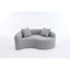 Causeuse S-Curved à double profondeur (21,3 po / 26,8 po), canapé en éponge à compression complète, chenille modulaire pour petits appartements, 400 lb-905573233