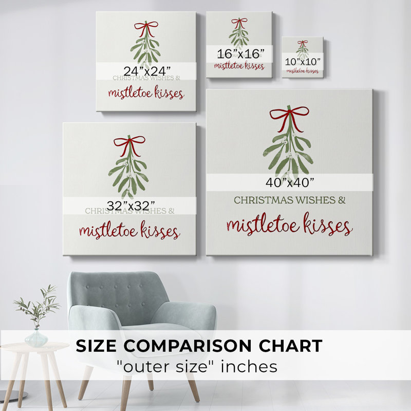 Mistletoe Wishes II, H 16 po x l 16 po x P 1,5 po