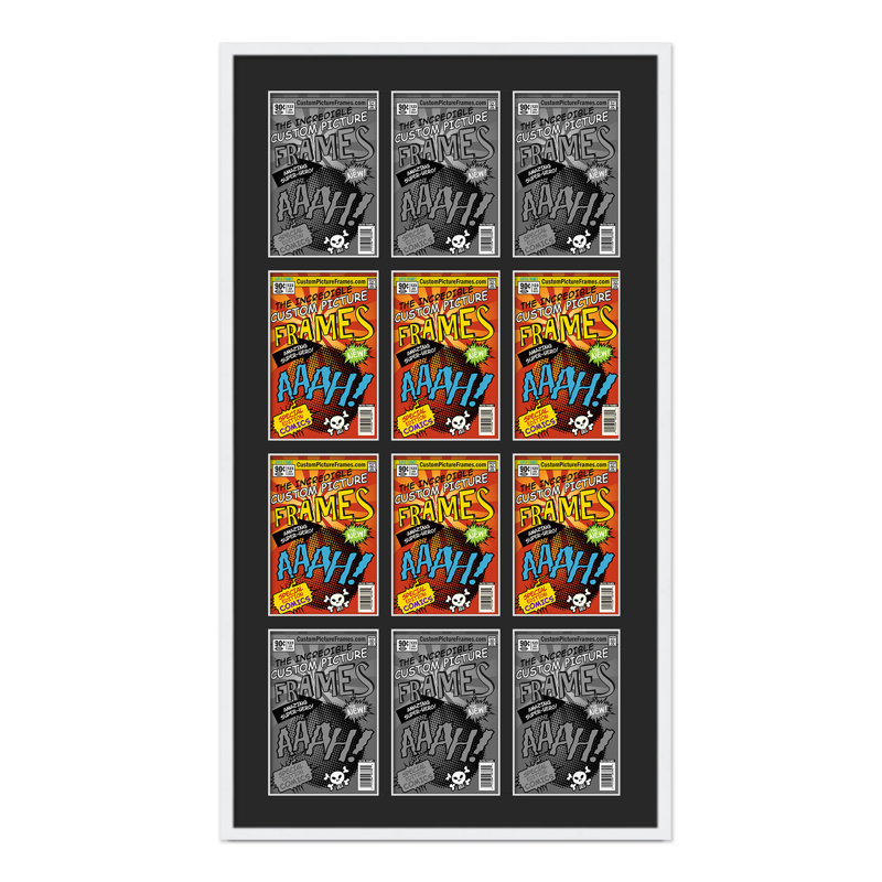 Wood Picture Frame with Mat, 7.125" x 10.5", Black/White, 44" x 25.75"