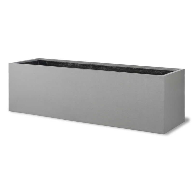 Baker Fiberglass Pot Planter, Faux Aluminium Textured, 40cm H x 140cm W x 40cm D