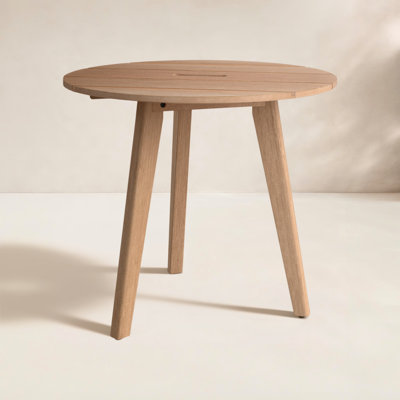 Brayson Round Eucalyptus Solid Wood Outdoor Side Table , 20 " W 20 " D