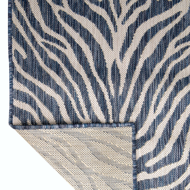 Tapis intérieur / extérieur bleu Itchington, Rectangle 4 pi x 6 pi
