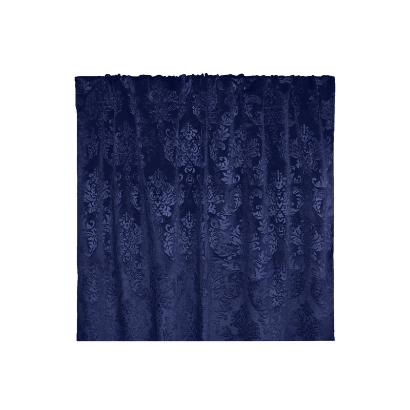 Rideau en velours, L 54 po x L 120 po, Bleu marine