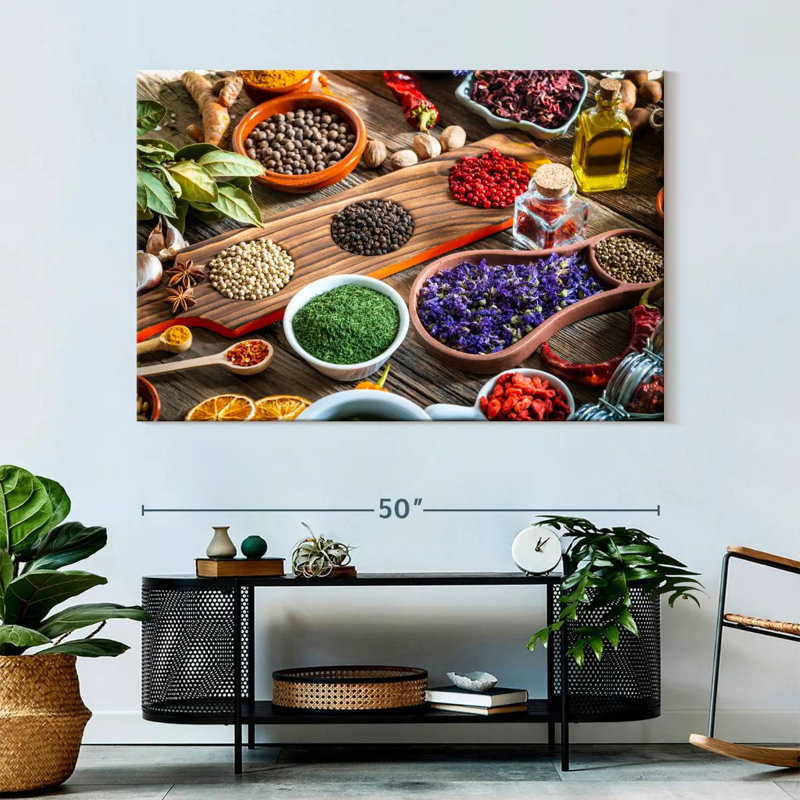 Yarlin Rustic Kitchen Herbs And Spices, 34" H x 51" W