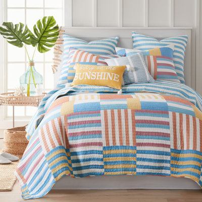Sol Stripe Cotton Quilt Set