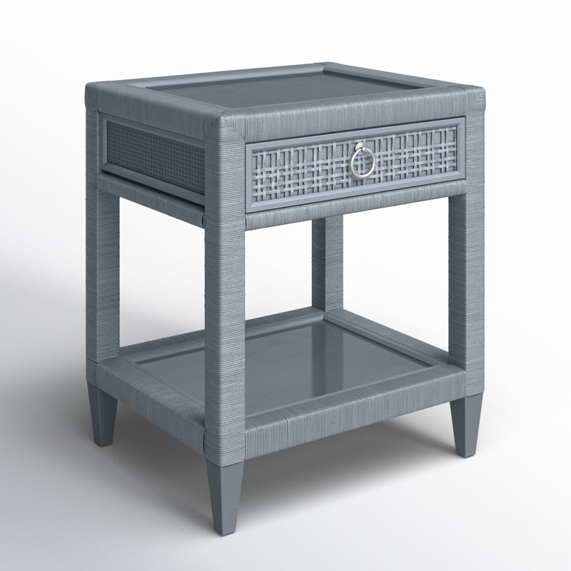 Naples 1 - Drawer Nightstand, Sea Glass, No, Satin Nickel