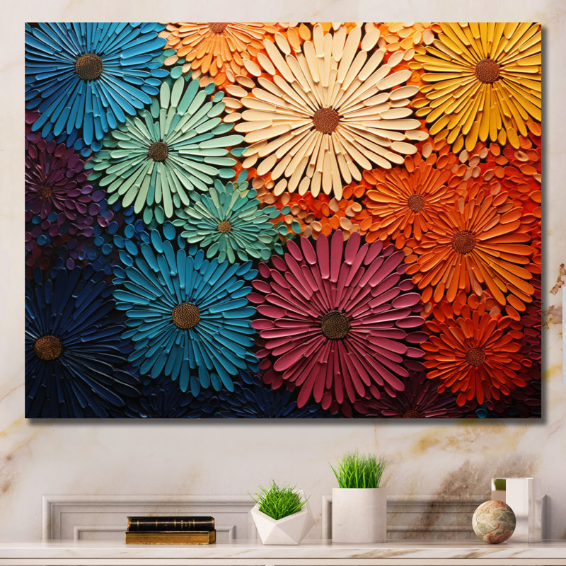 Mid Century Sunburst Serenade III - Art abstrait Mid-Century, Toile tendue, H 30 po x l 40 po, Sans cadre