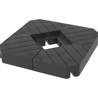 4 Piece Outdoor Umbrella Weights, 132Lb Water/176Lb Sand Capacity, Black, For 8'-10' Cantilever Umbrellas, Space Optimized Design Water Or 176Lb Sand, And Saving