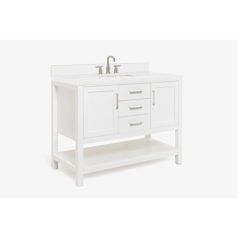 ARIEL Moille 48 Single Bathroom Vanity with Top, White