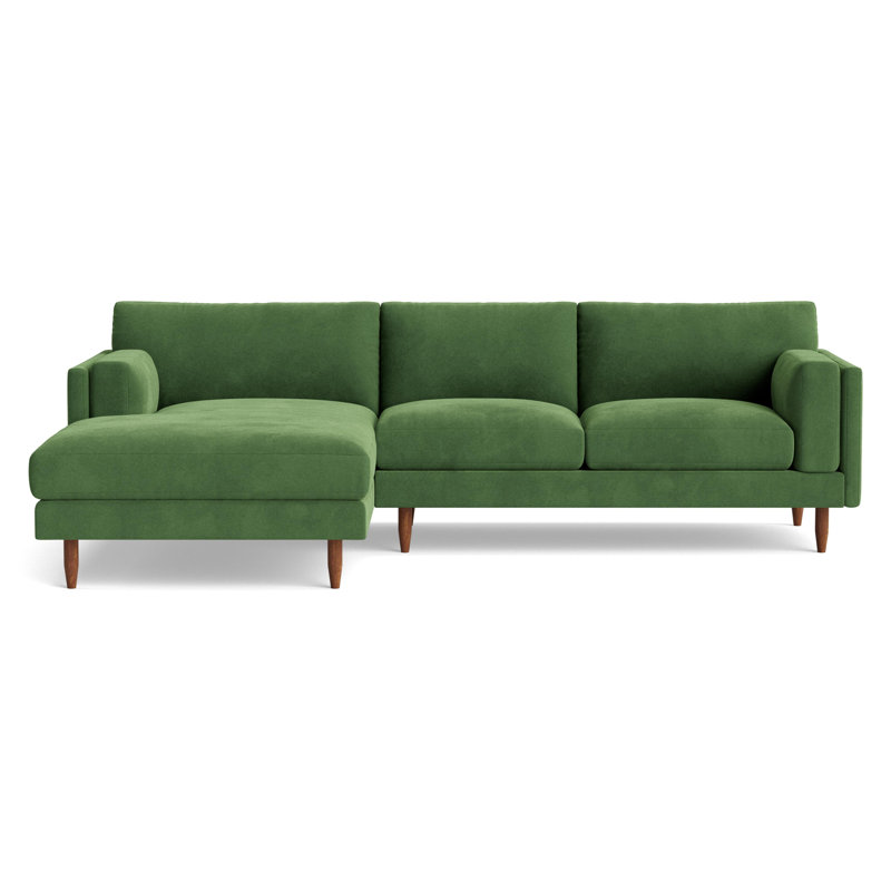 Skinny Fat Chaise Sectional, Left Hand Facing, Performance Velvet - Ivy