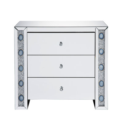 Console à miroir avec 3 tiroirs, fausses pierres d'agate, base de traîneau, diamant