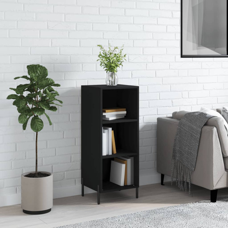 Maali 90cm H x 34.5cm W Standard Bookcase, Black