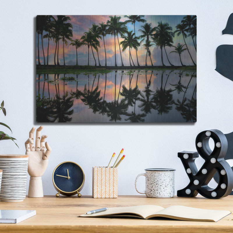 «Palm Reflections» par Dennis Frates, H 12 po x l 16 po