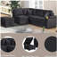 Canapé-lit de 84,75 po, canapé-lit coulissant 2 en 1 avec canapé en forme de L et repose-pieds avec rangement, adapté au salon, à la chambre à coucher et à l'appartement, noir-1705991223
