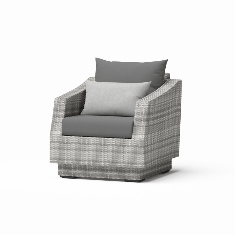 Cannes 5 Piece Club Seating Group with Cushions, Charcoal Grey Sunbrella®