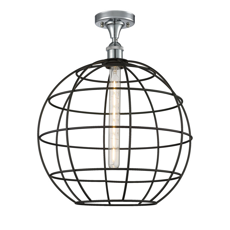 Ariyauna Semi Flush Mount, 19.25" H x 16" W x 16" D, Polished Chrome