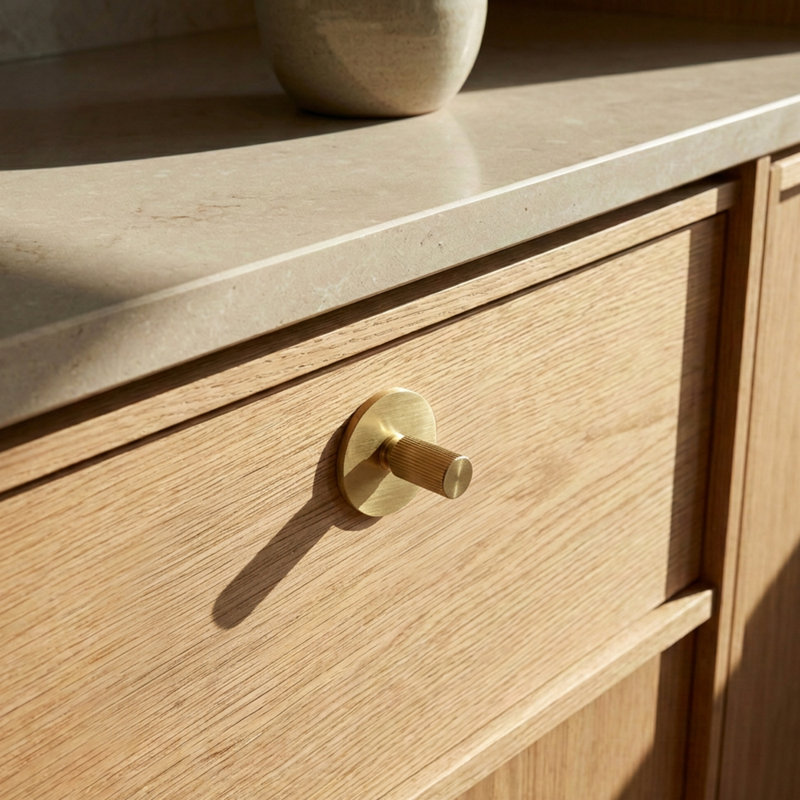 Redefine Hardware Round Brass Backplate And Knob