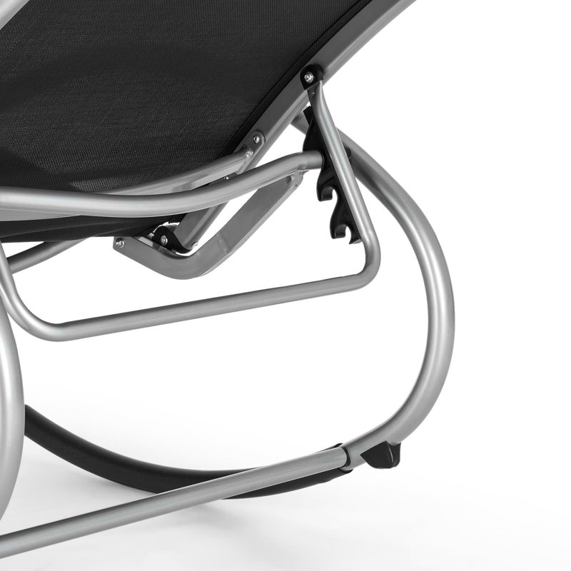 Metal Outdoor Chair, Silver/Black, Black