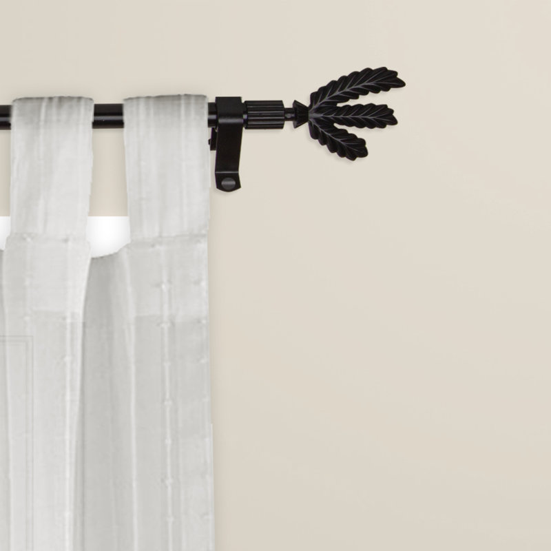 Tringle à rideaux simple réglable 0,44 "Addiena, 18" - 28", Noir