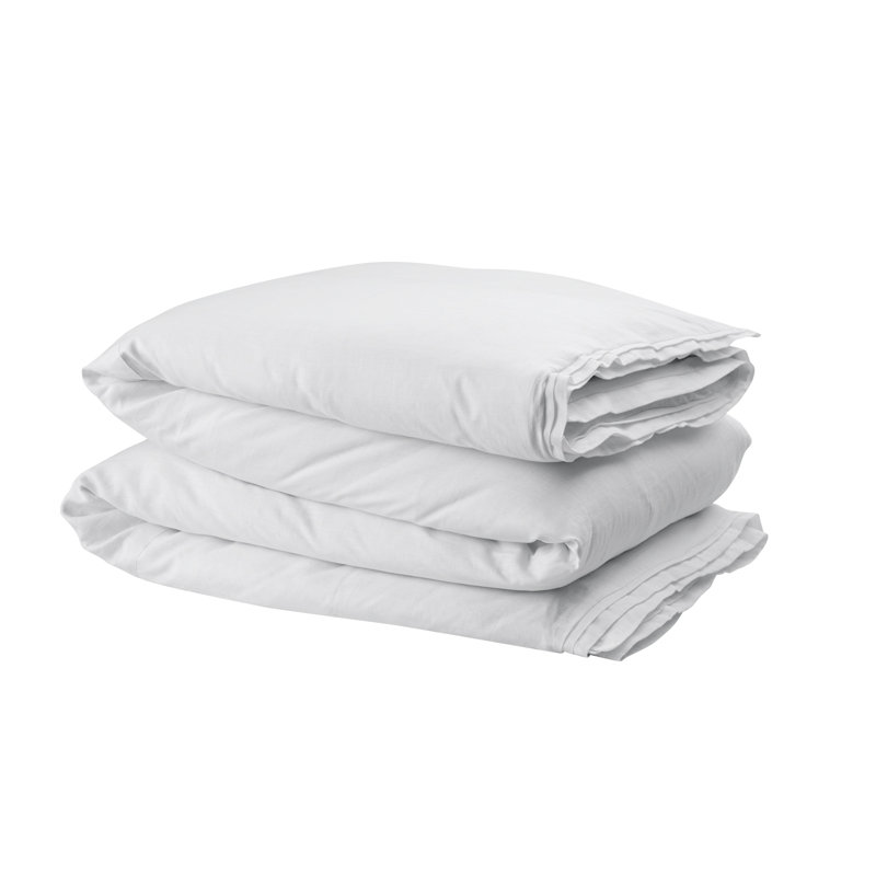 Bloom Linen Duvet Cover, White, King Duvet Cover