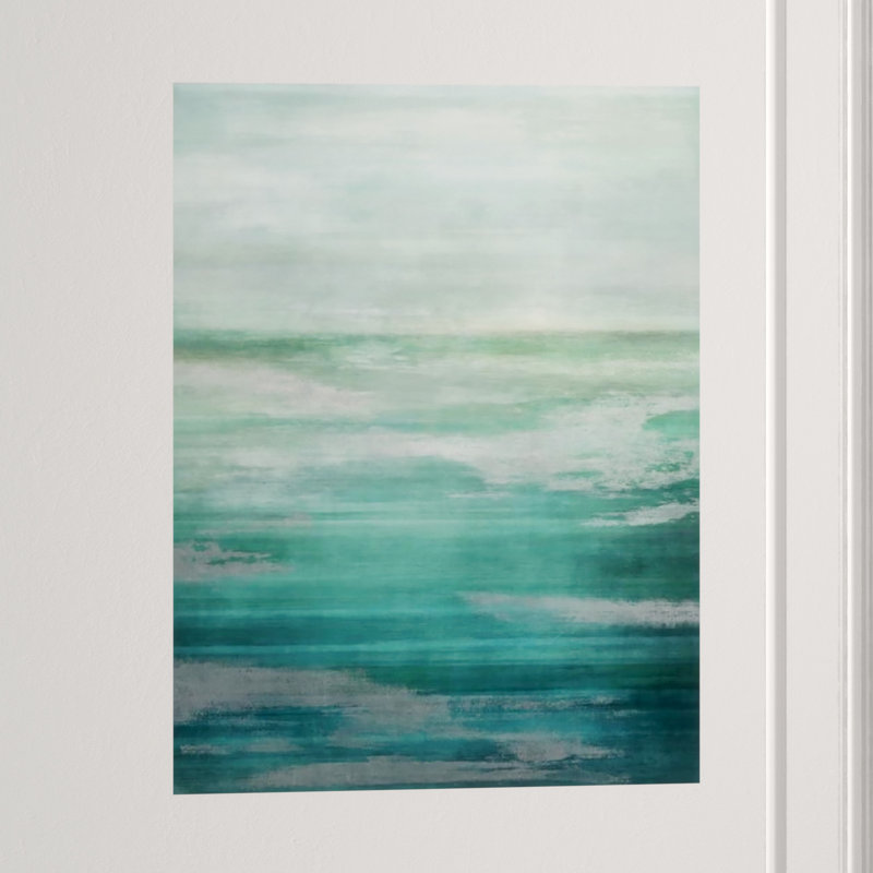 Serene Morning Hand Embellishment Silver Print by Sky Paisley, 32" H x 24" W x 1.5" D, Outdoor