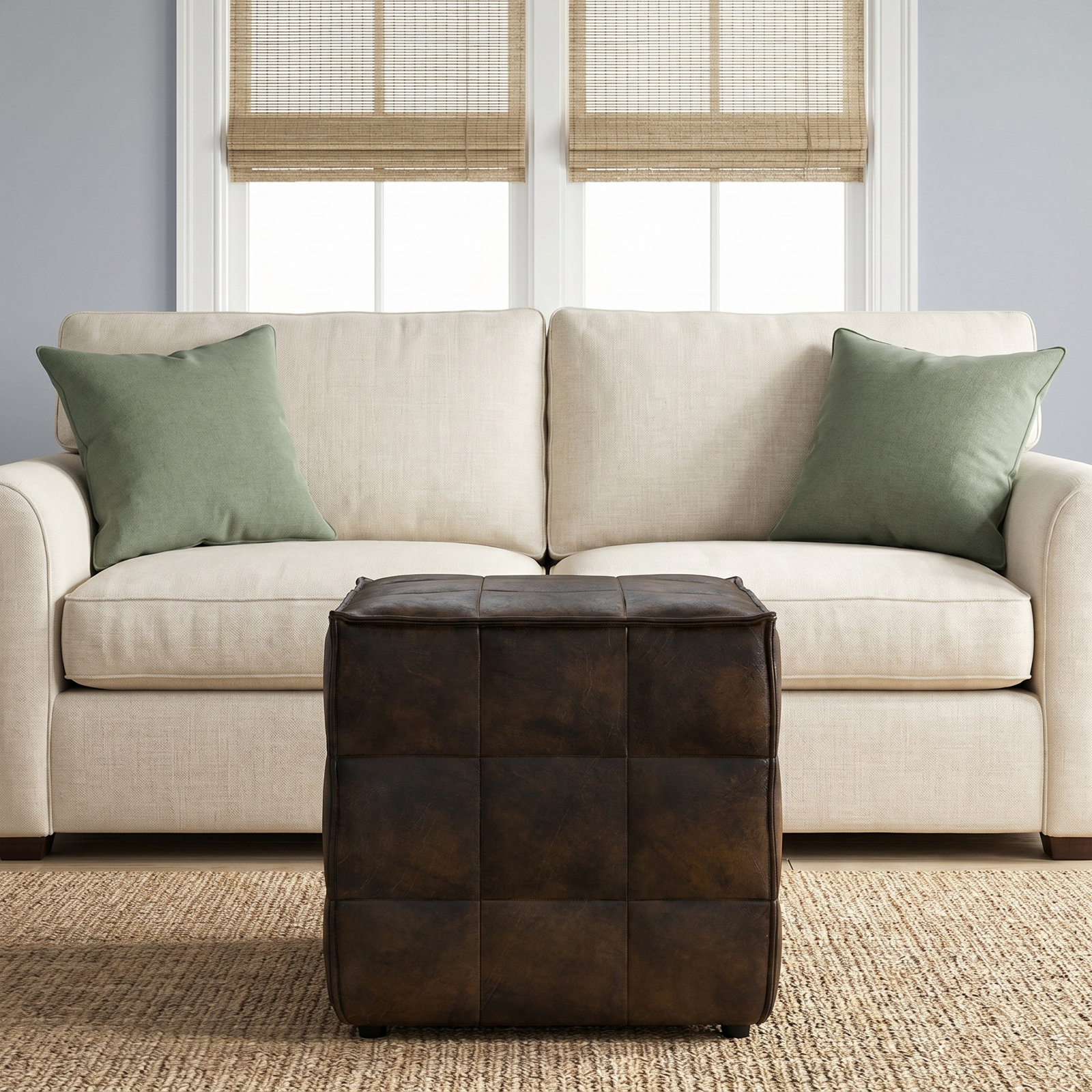 Catrice 18" Genuine Leather Ottoman