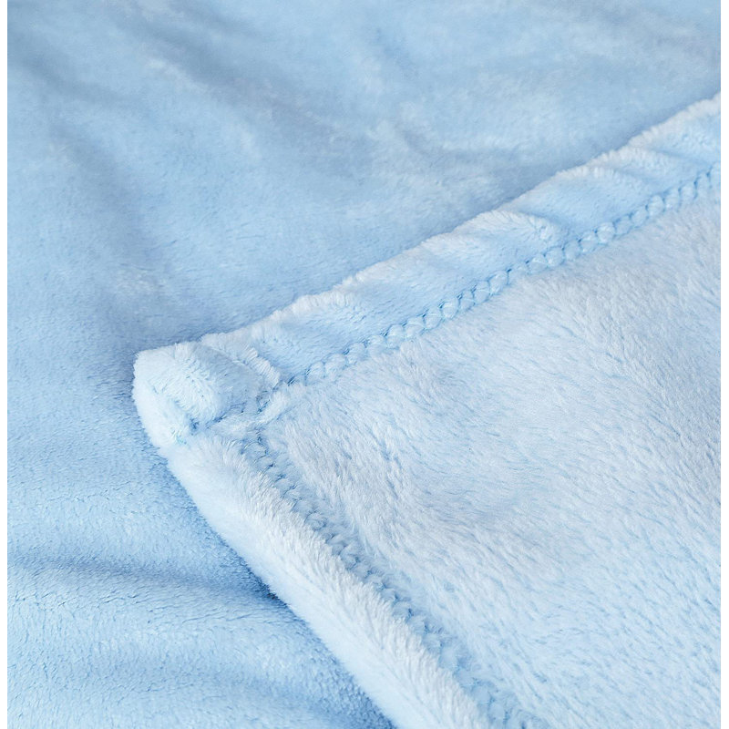  Jeté en polyester de luxe, Bleu, L 50 po x L 60 po