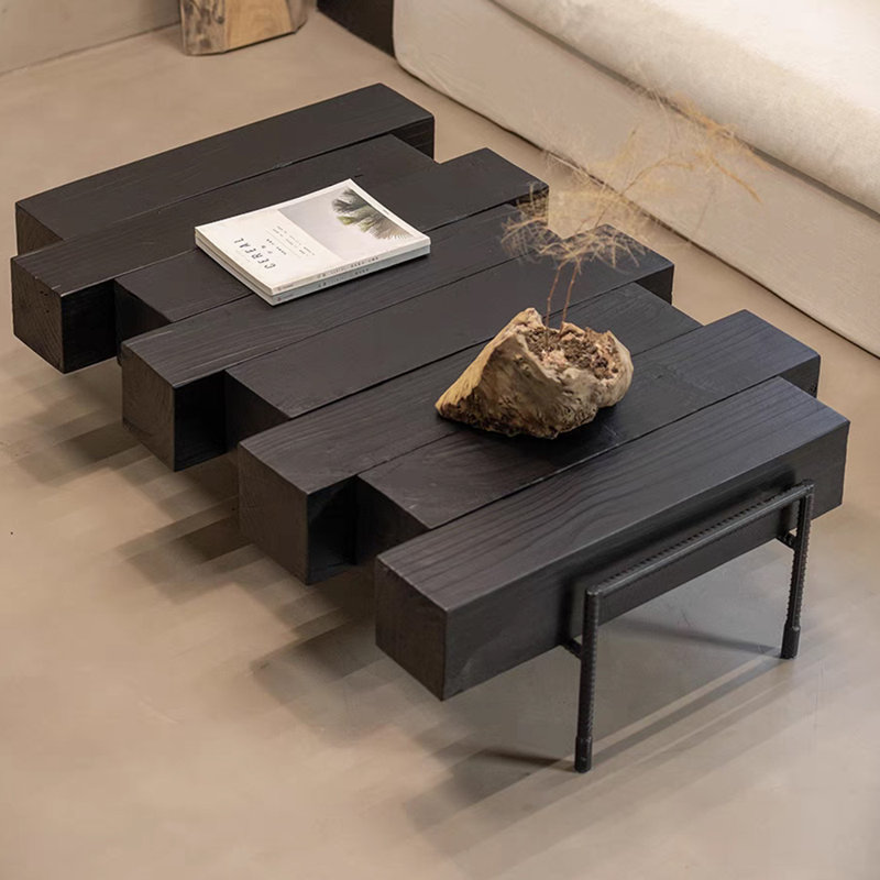 Wabi-sabi style simple solid wood coffee table