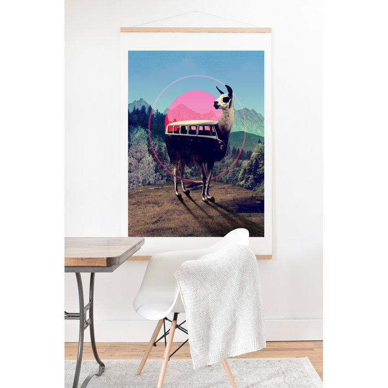 « llama van », impression, H 40 po x l 30 po x P 0,5, Affiche
